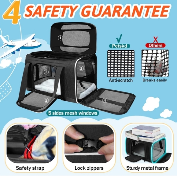 ‼️Airplane Approved Pet Carrier with Wheels‼️ - Picture 3 of 13